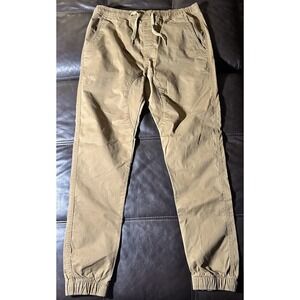 Men's CARBON M Medium Jogger Pants Khaki Tan Drawstring Freedom Flex